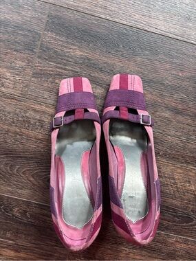 Women’s Pink & Purple Suede Block Heel Pumps